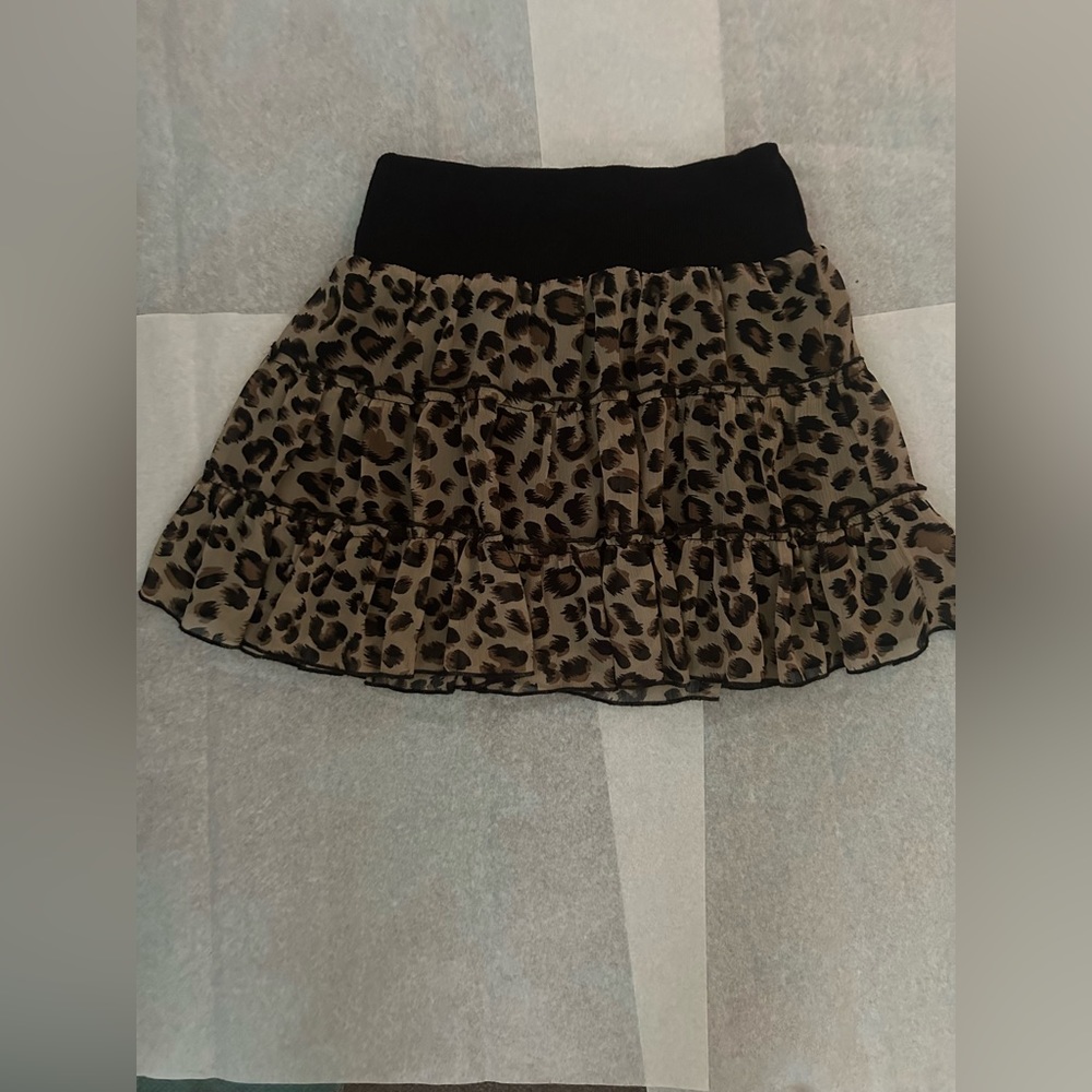 H&M cheetah print ruffle skirt size XS